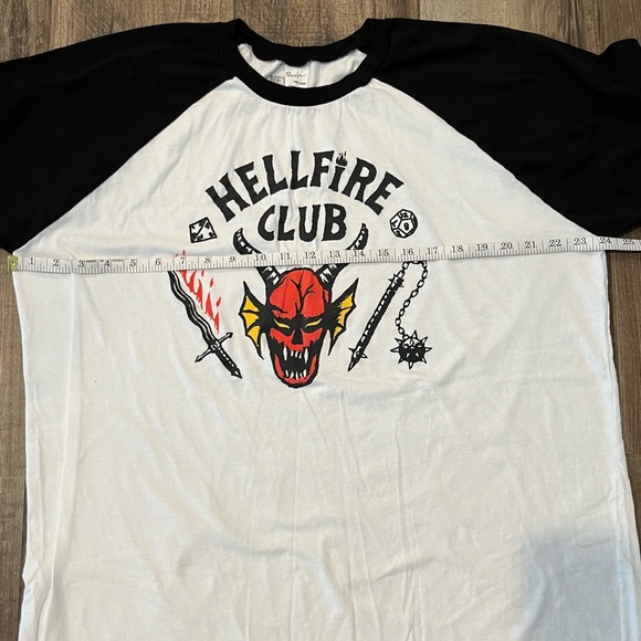 Netflix Stranger Things Hellfire Club Raglan Cotton T-shirt - Picture 6 of 7